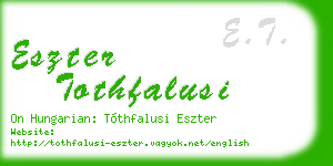 eszter tothfalusi business card