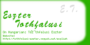 eszter tothfalusi business card